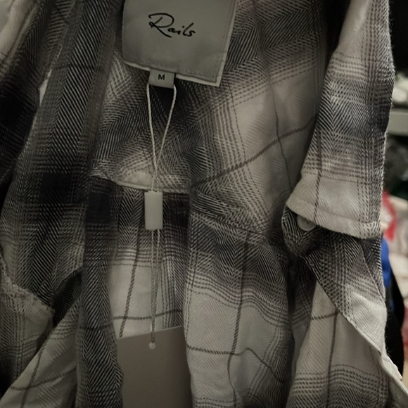 NWT Rails Hunter Flannel Shirt Black & White Steel Plaid ~
Western Rodeo Boho - Picture 7 of 7